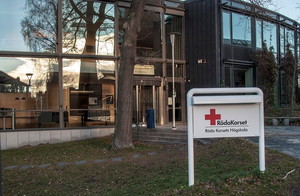Red Cross University College at its former location Teknikringen 1 in 2013. The University College relocated to Campus Flemingsberg 2016.