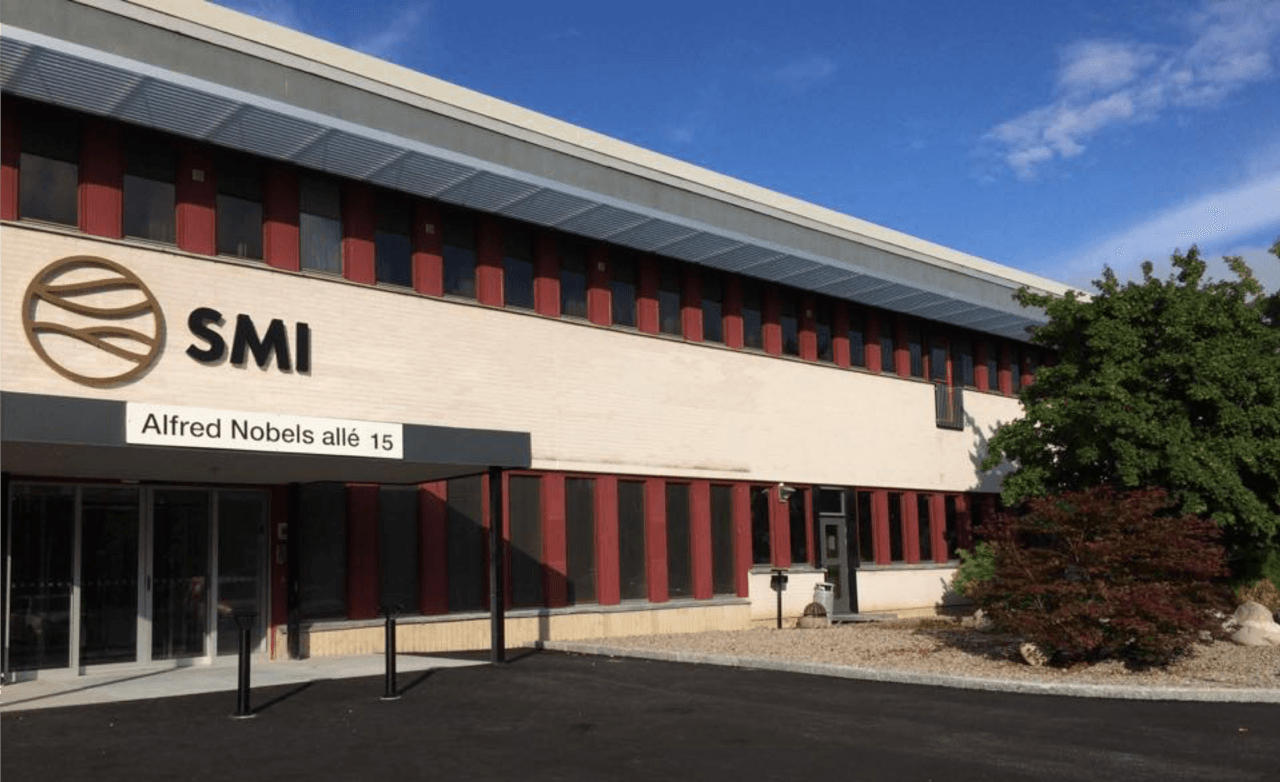 SMI:s entré on campus Flemingsberg in Huddinge, Stockholm