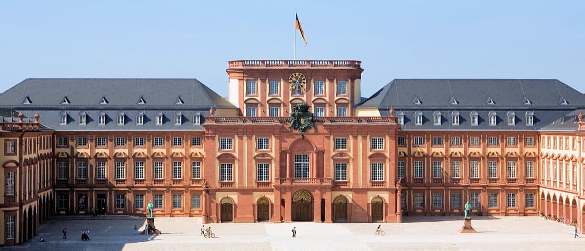 Baroque palace courtyard of University of Mannheim, originally built 1720-1760.
